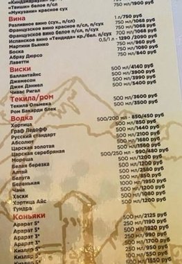 Чай, кофе, безалкогольные напитки, вино, водка, текила, коньяки, виски